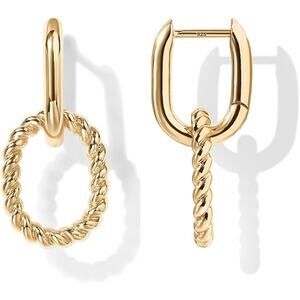 PAVOI 14K Gold Plated Convertible Paperclip Earrings for Women